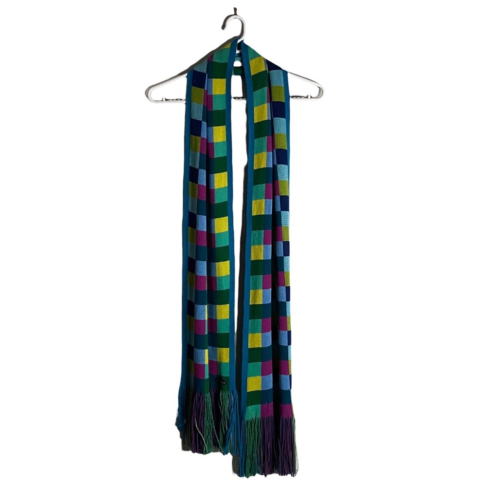 Fraas Women's Checkered Soft Knit Fringed Scarf